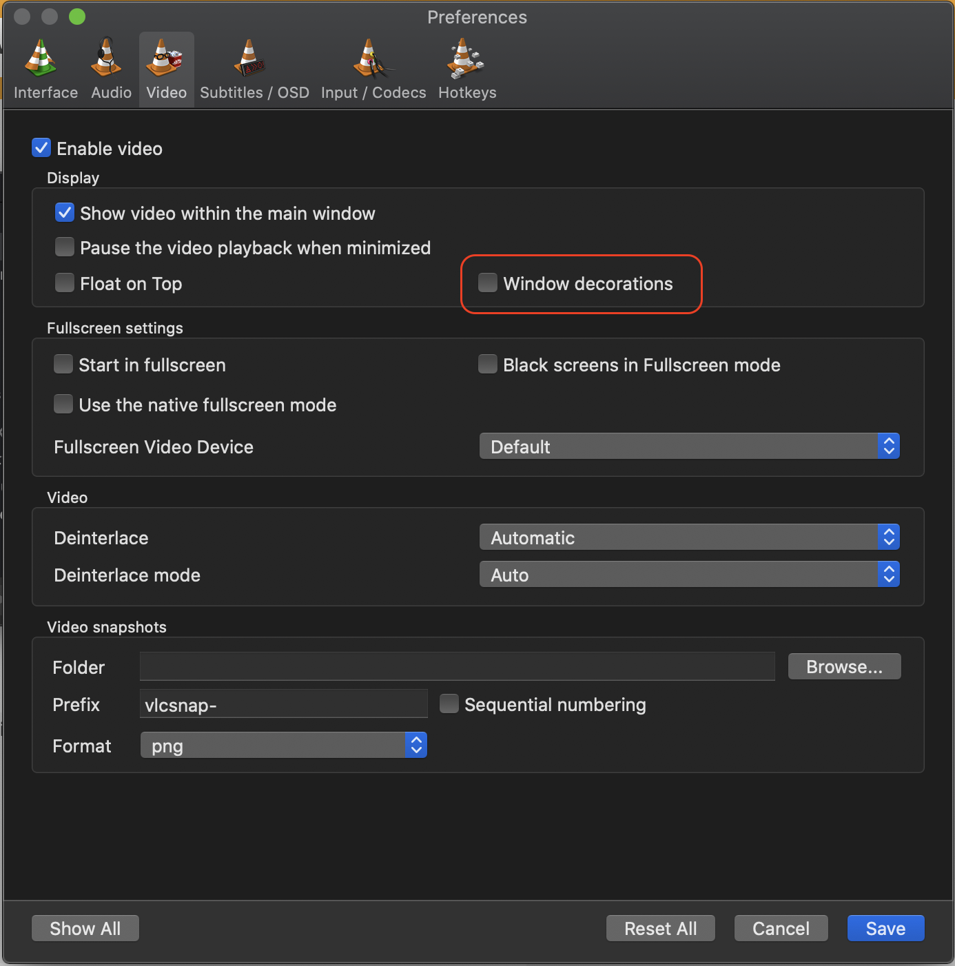 VLC Preferences